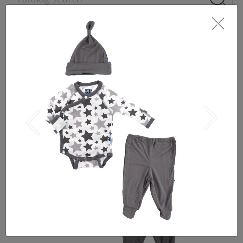 Kickee Pants Kimono Gift Set in Feather/Rain Stars
